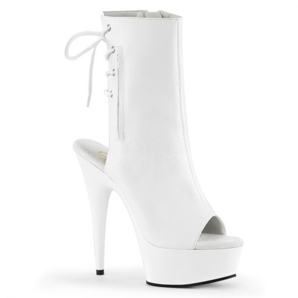 Platform ankle boots DELIGHT-1018 - PU White