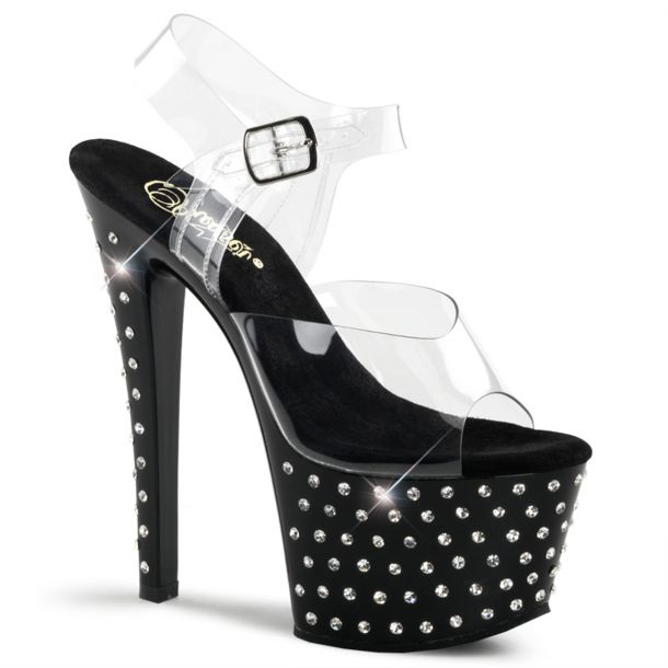 Platform high-heeled sandal STARDUST-708 - Black