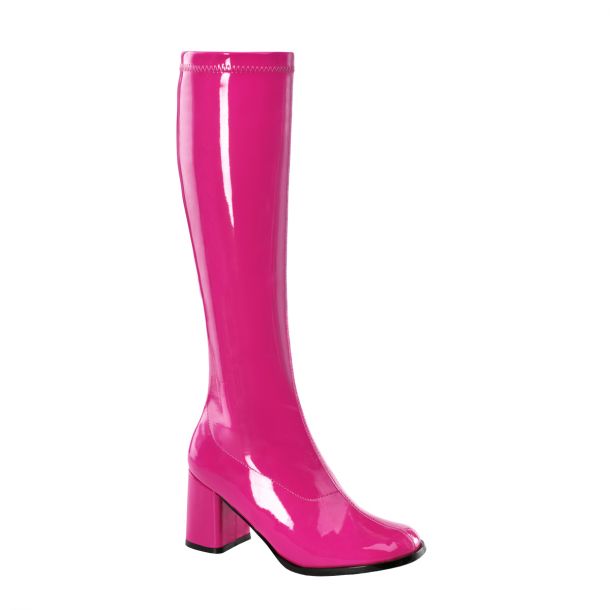 Retro Boots GOGO-300 - Patent hot pink