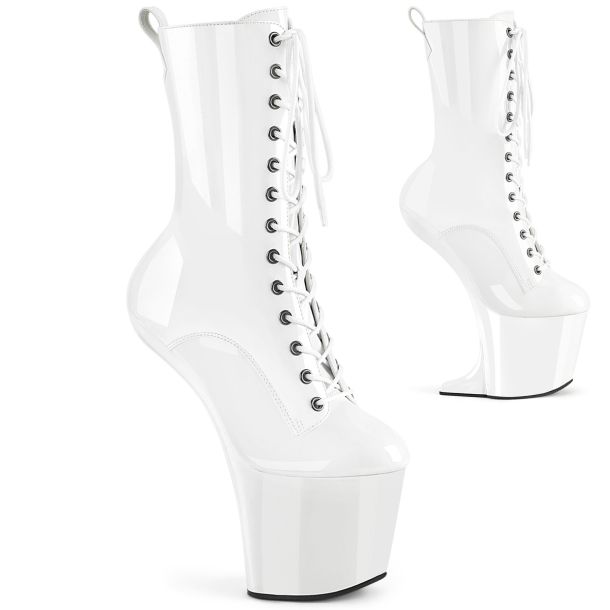 Heelless Platform Ankle Boots CRAZE-1040 - Patent White