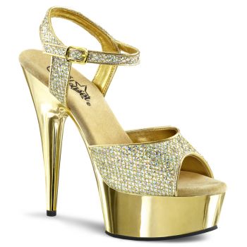 Platform High Heels DELIGHT-609-5G - Gold Glitter