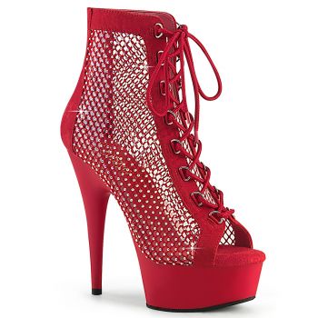 Peep Toe Ankle Boots DELIGHT-600-33RM - Red