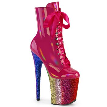 Platform Ankle Boots FLAMINGO-1020HG - Patent Hot Pink