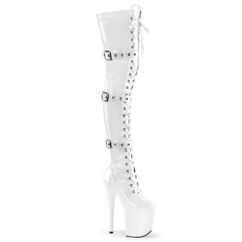 Extreme Platform High Heels FLAMINGO-3028 - Patent White