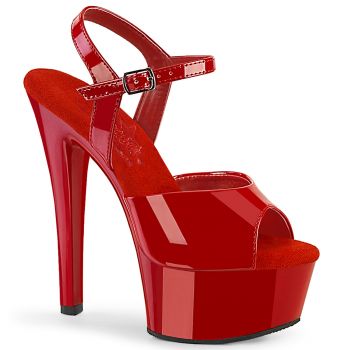 Platform High Heels GLEAM-609 - Patent Red