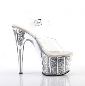 Platform High-Heeled Sandal ADORE-708G - Silver Glitter