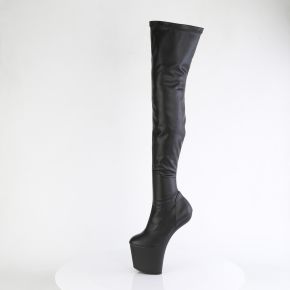 Heelless Platform Overknee Boots CRAZE-3000 - Faux Leather Black