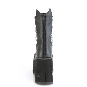 Gothic Platform Boots KERA-130 - Faux Leather Black