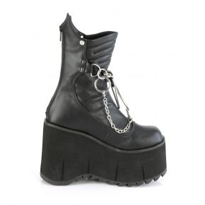 Gothic Platform Boots KERA-130 - Faux Leather Black