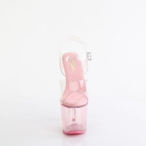 Platform High-Heeled Sandal LOVESICK-708T - Clear/Baby Pink