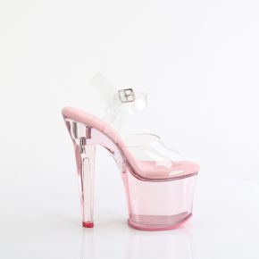 Platform High-Heeled Sandal LOVESICK-708T - Clear/Baby Pink