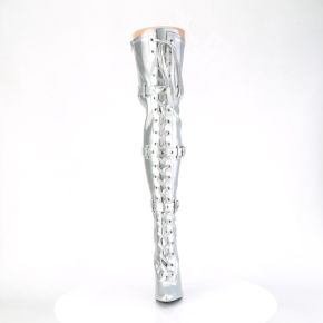 Overknee Stiefel SEDUCE-3028 - PU Silber Metallic