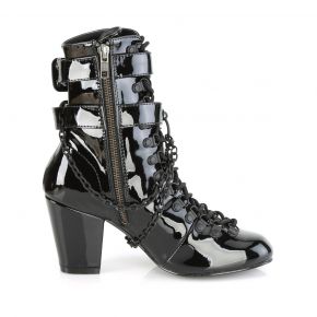 Gothic Ankle Boots VIVIKA-128 - Patent Black