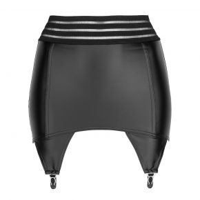 Wet Look Garter Belt F156 - Black